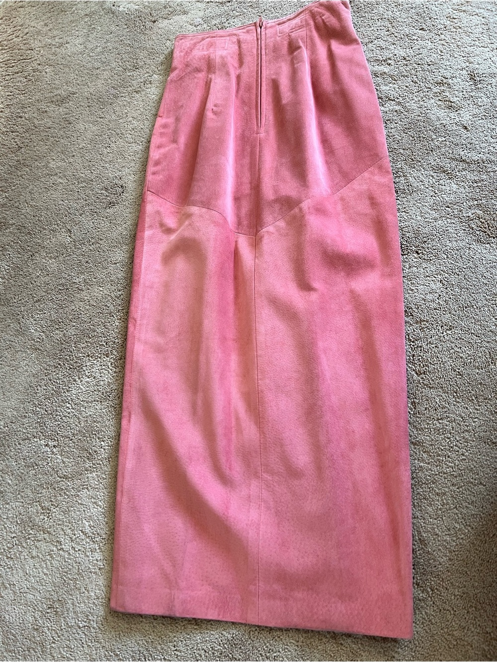 Danier Suede leather Rose Pink Pencil Maxi Skirt